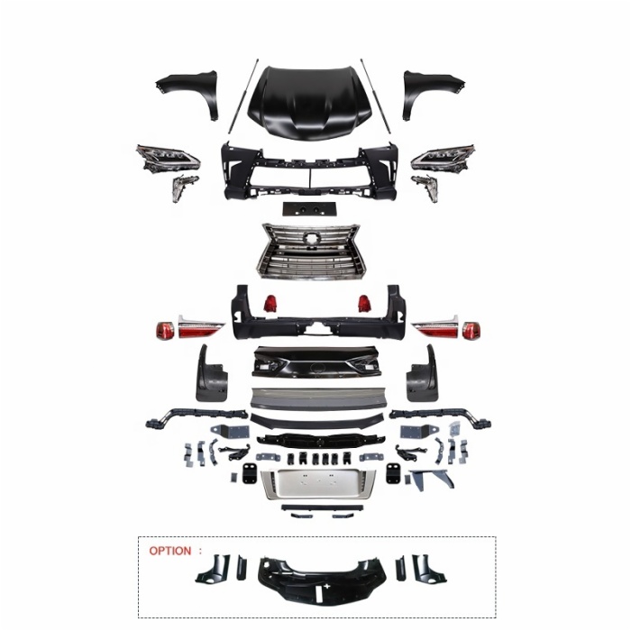 Body kit include front rear bumper grille with fender headlight grille 2010-2017 UPGRADE TO 2018 FOR LEXUS 570 LX570 Model